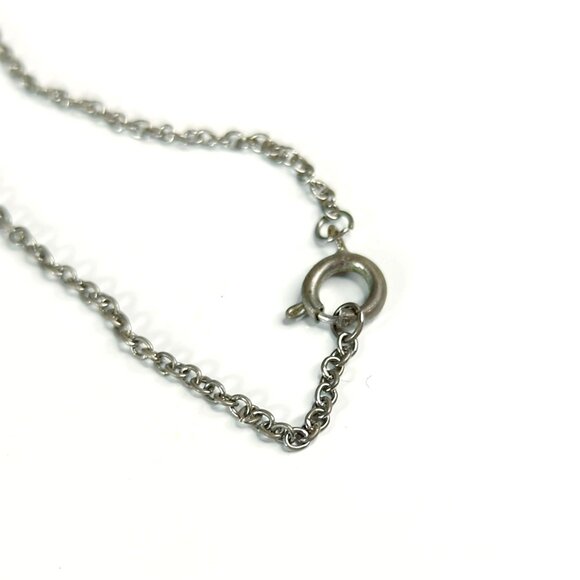 Vintage Style Silver-Tone Filigree Pendant Necklace With Turquoise Accent - Picture 6 of 6